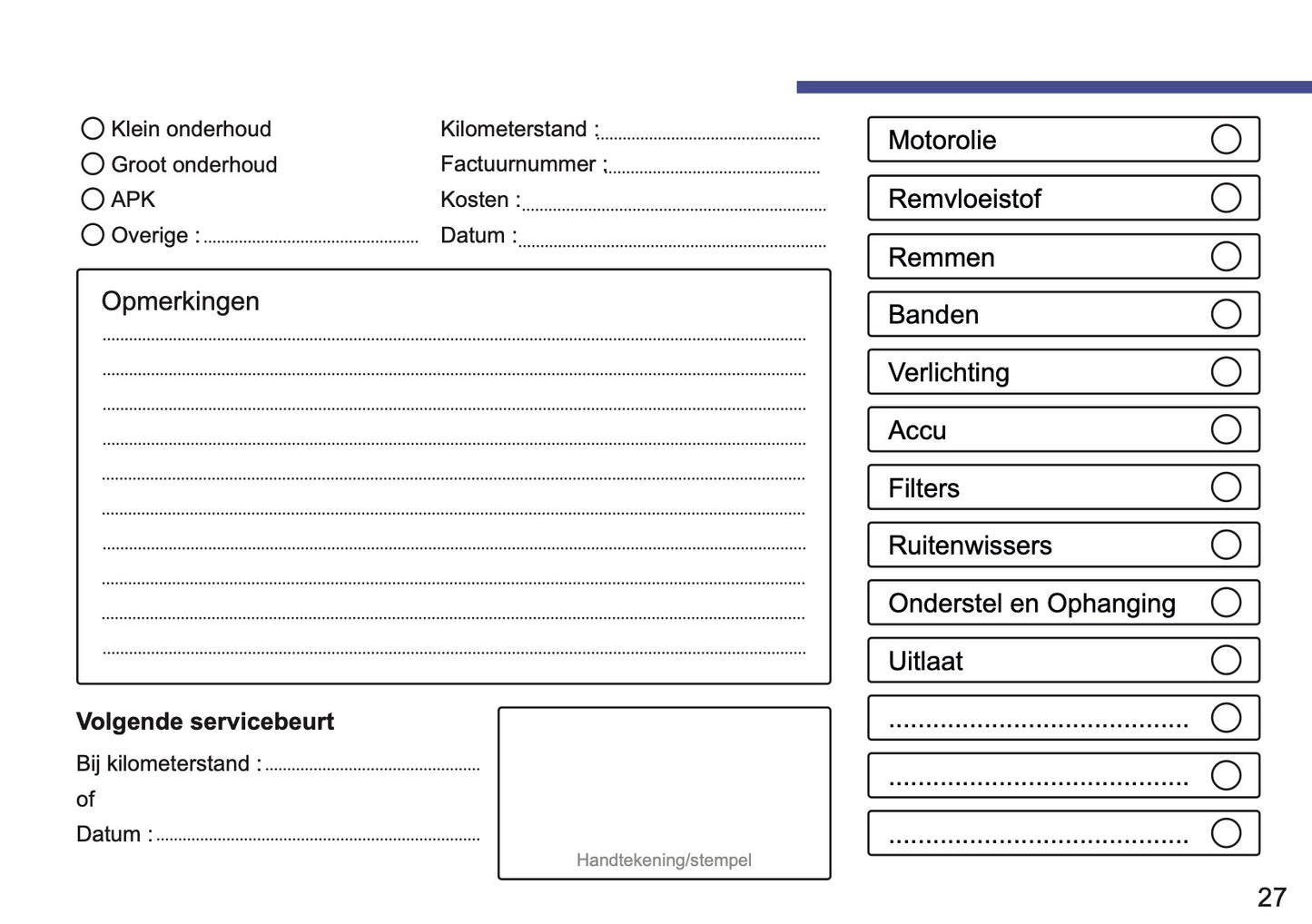 Ford Onderhoudsboekje | Nederlands