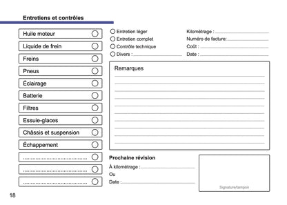 Kia Livret d'entretien | Français