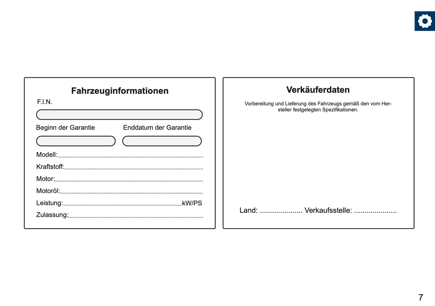 Serviceheft Land Rover | Deutsch