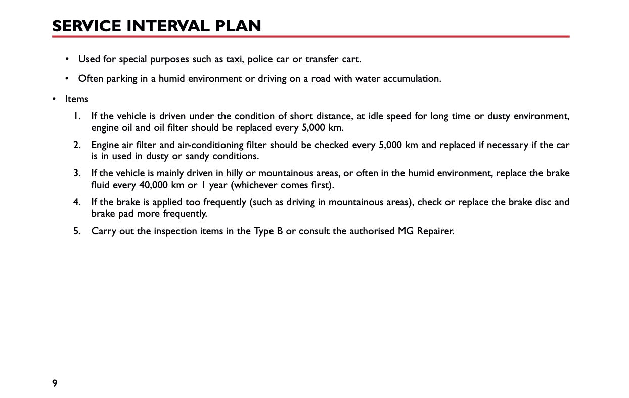 2023 MG EHS Maintenance Book | English