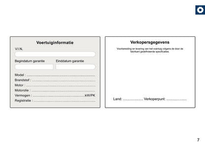 Mini Onderhoudsboekje | Nederlands