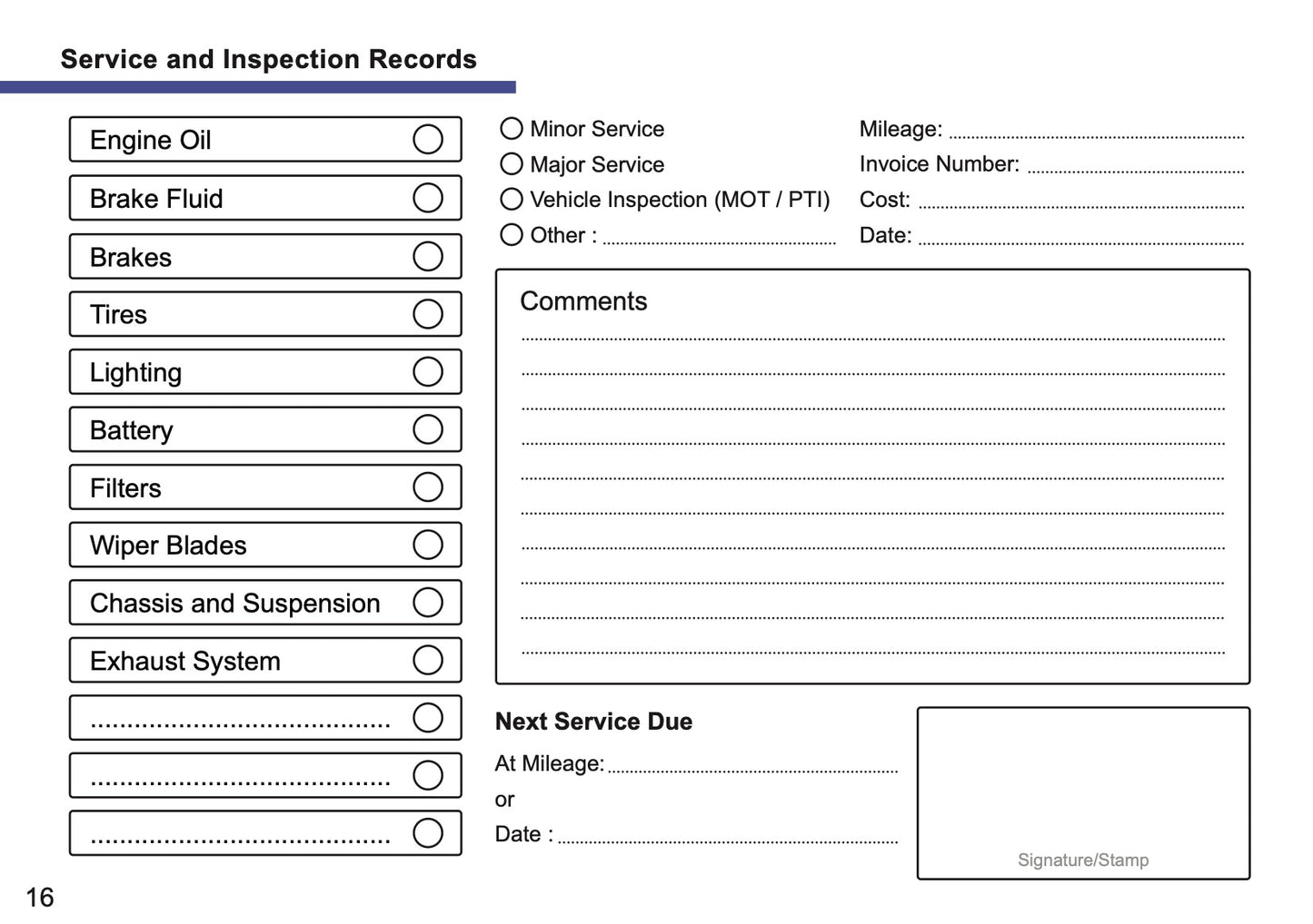 Skoda Maintenance Book | English