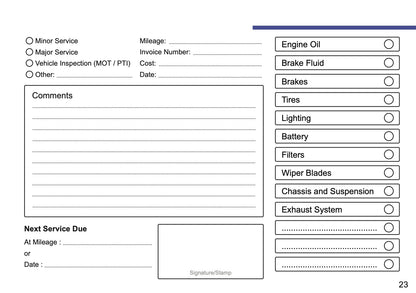 Skoda Maintenance Book | English