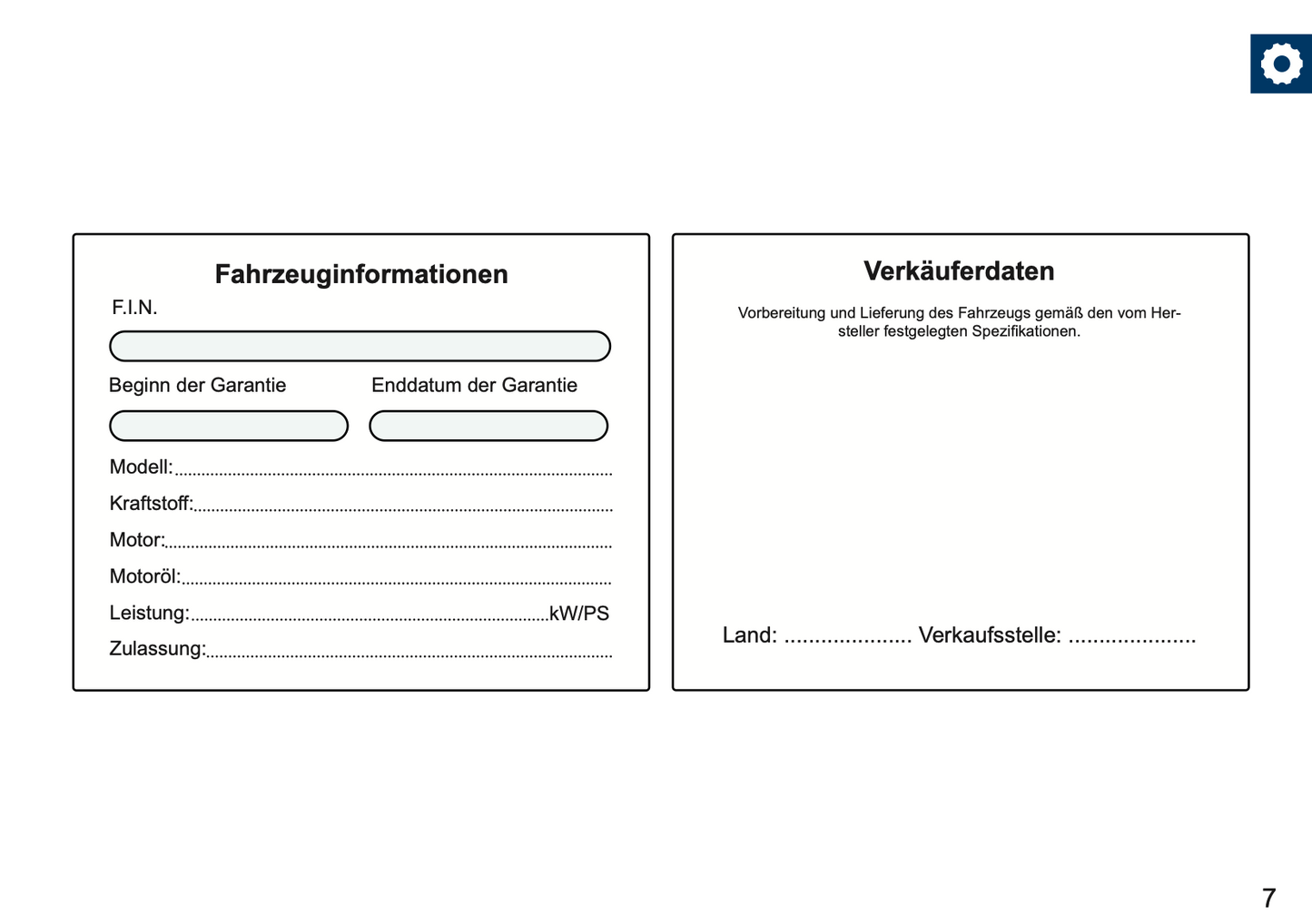 Toyota Maintenance Book | German