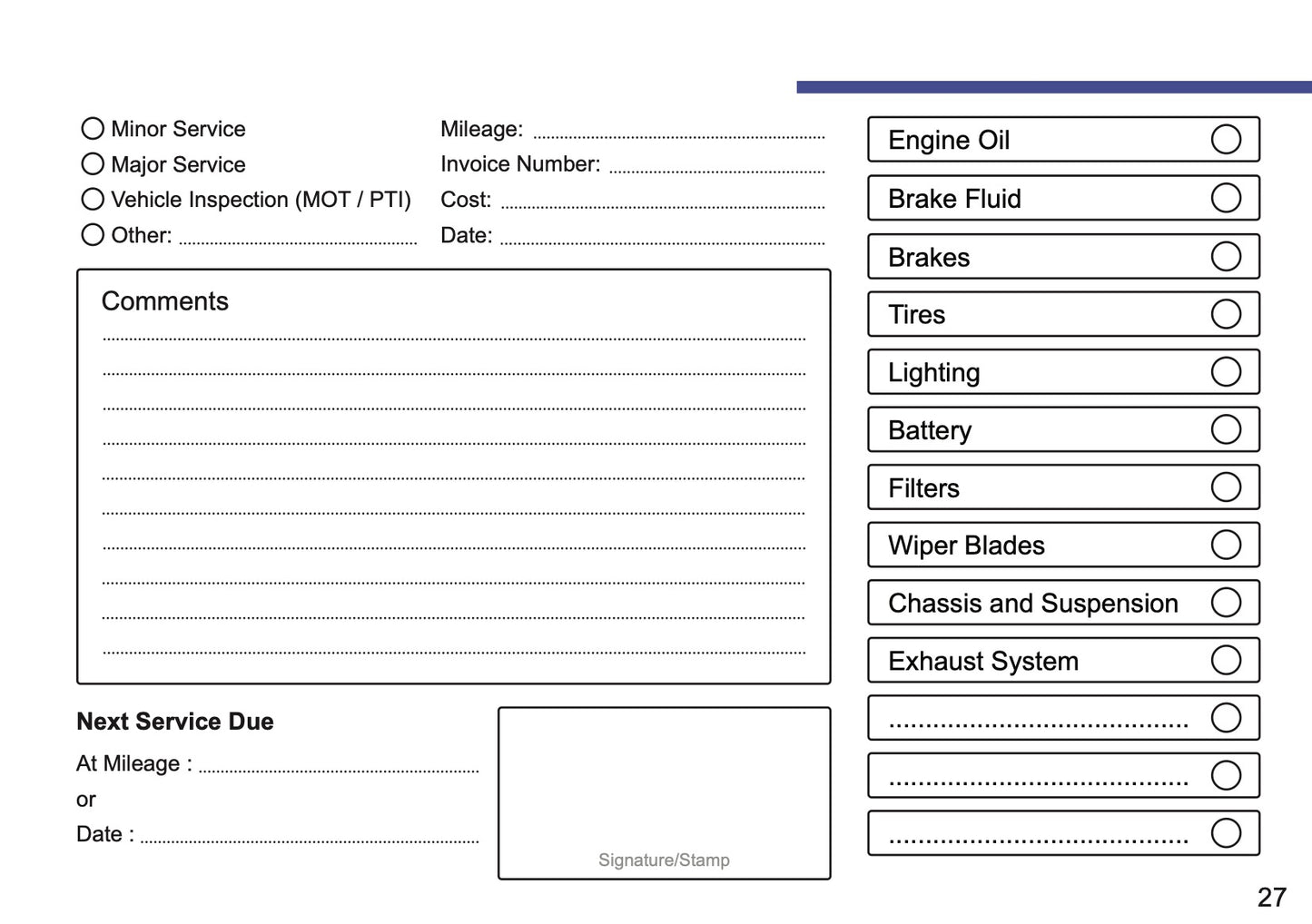 Volkswagen Maintenance Book | English