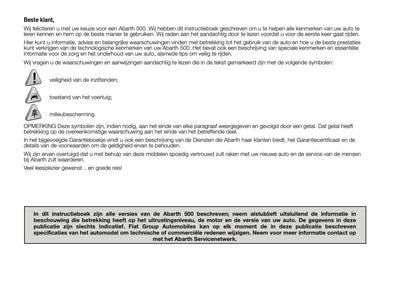 2014 Abarth 500 Gebruikershandleiding | Nederlands