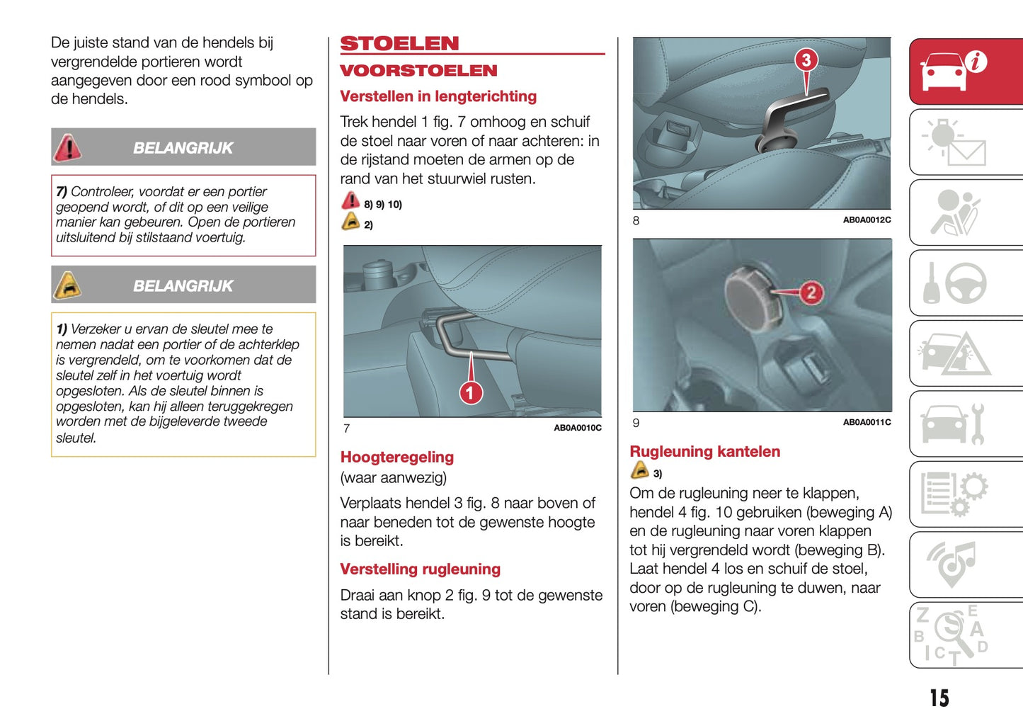 2016-2017 Abarth 500/595 Owner's Manual | Dutch
