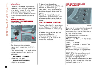 2016-2017 Abarth 500/595 Owner's Manual | Dutch