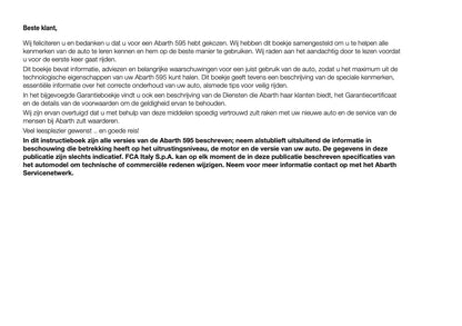 2016-2017 Abarth 500/595 Owner's Manual | Dutch