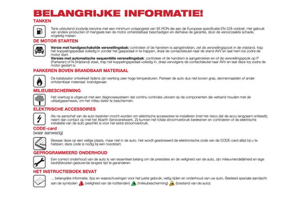 2016-2017 Abarth 500/595 Owner's Manual | Dutch