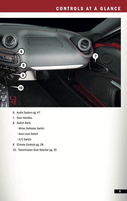 2017 Alfa Romeo 4C Spider Owner's Manual | English