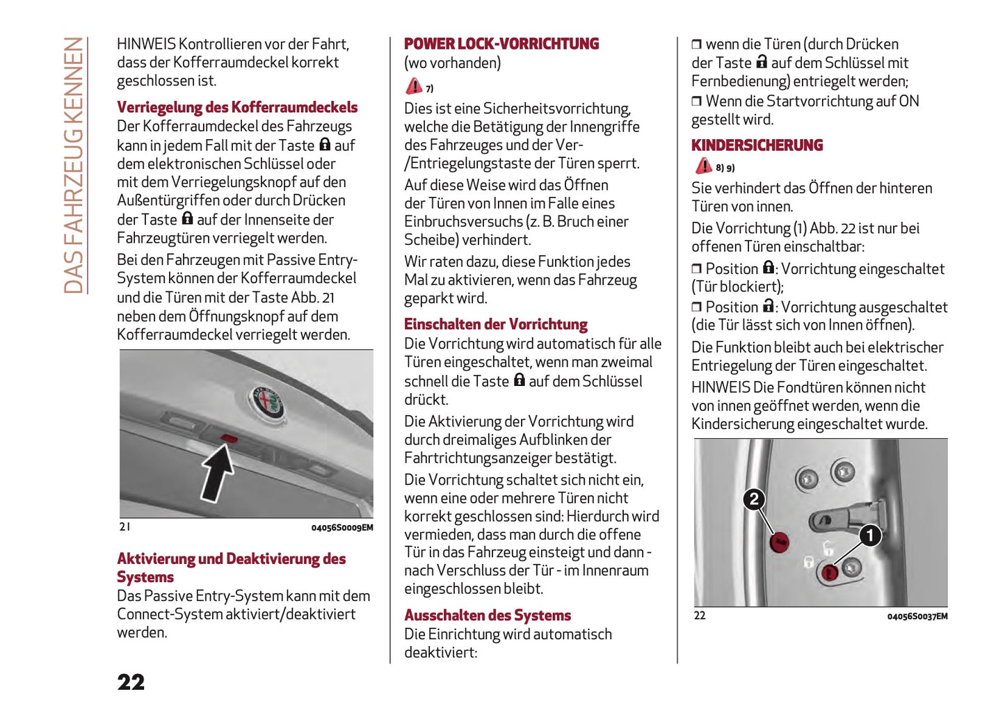 2022-2023 Alfa Romeo Giulia Owner's Manual | German