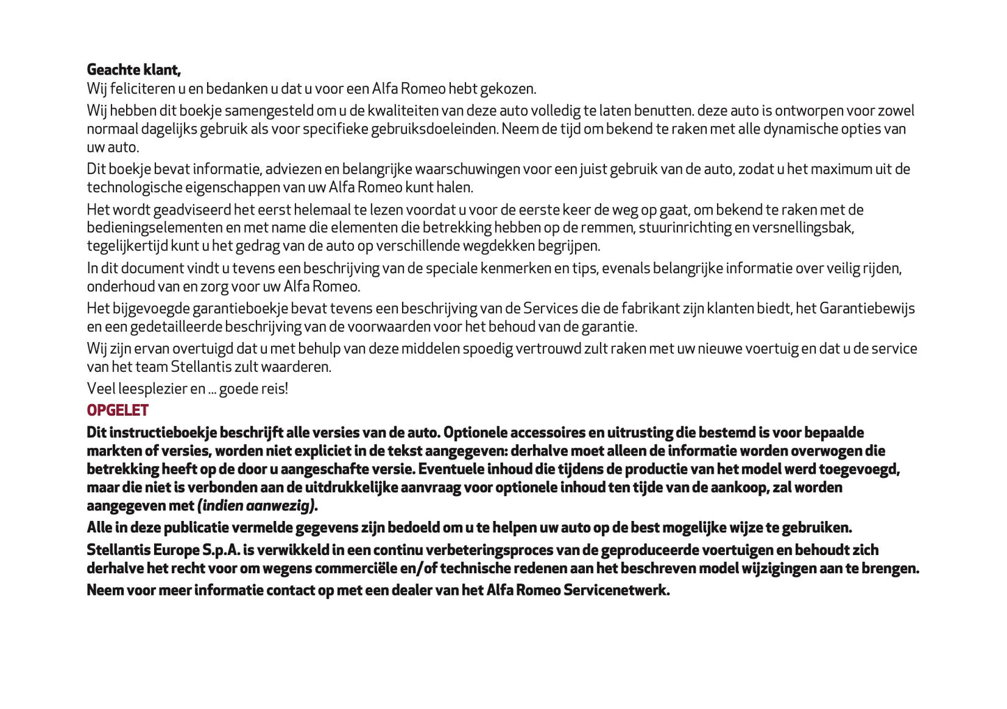 2024-2025 Alfa Romeo Giulia Gebruikershandleiding | Nederlands