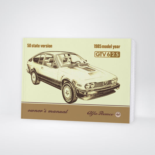 1985 Alfa Romeo GTV 6 Owner's Manual | English