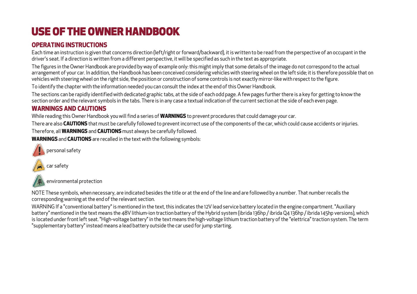 2026 Alfa Romeo Junior Owner's Manual | English