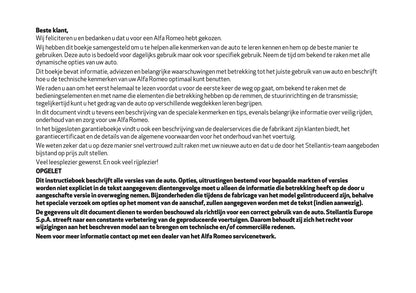 2025 Alfa Romeo Junior Owner's Manual | Dutch