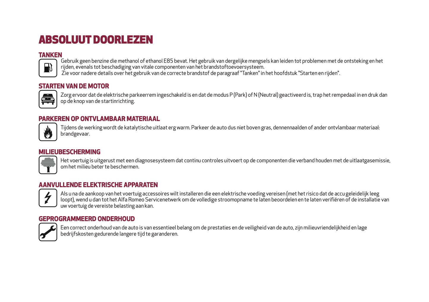 2018 Alfa Romeo Stelvio Owner's Manual | Dutch