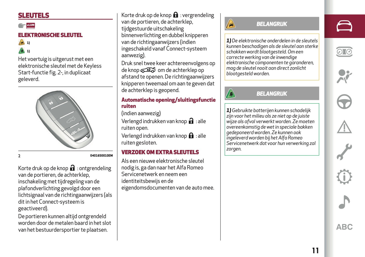 2019 Alfa Romeo Stelvio Owner's Manual | Dutch