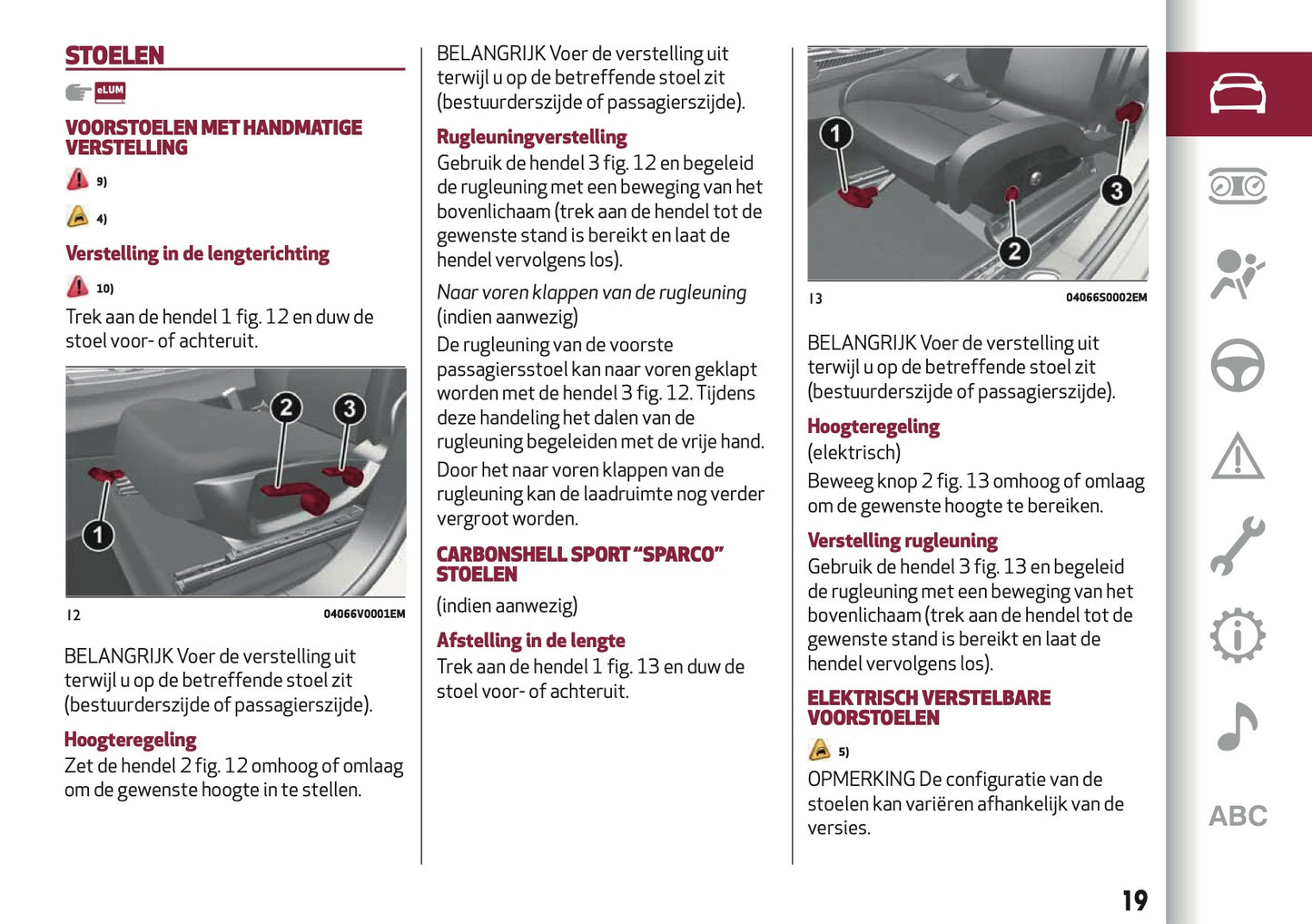 2019 Alfa Romeo Stelvio Owner's Manual | Dutch
