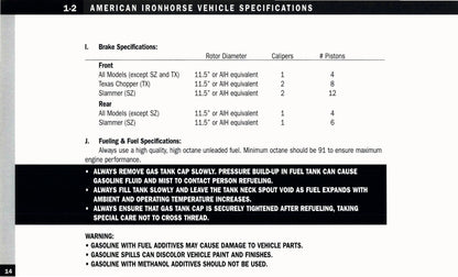 2005 American IronHorse Owner's Manual | English