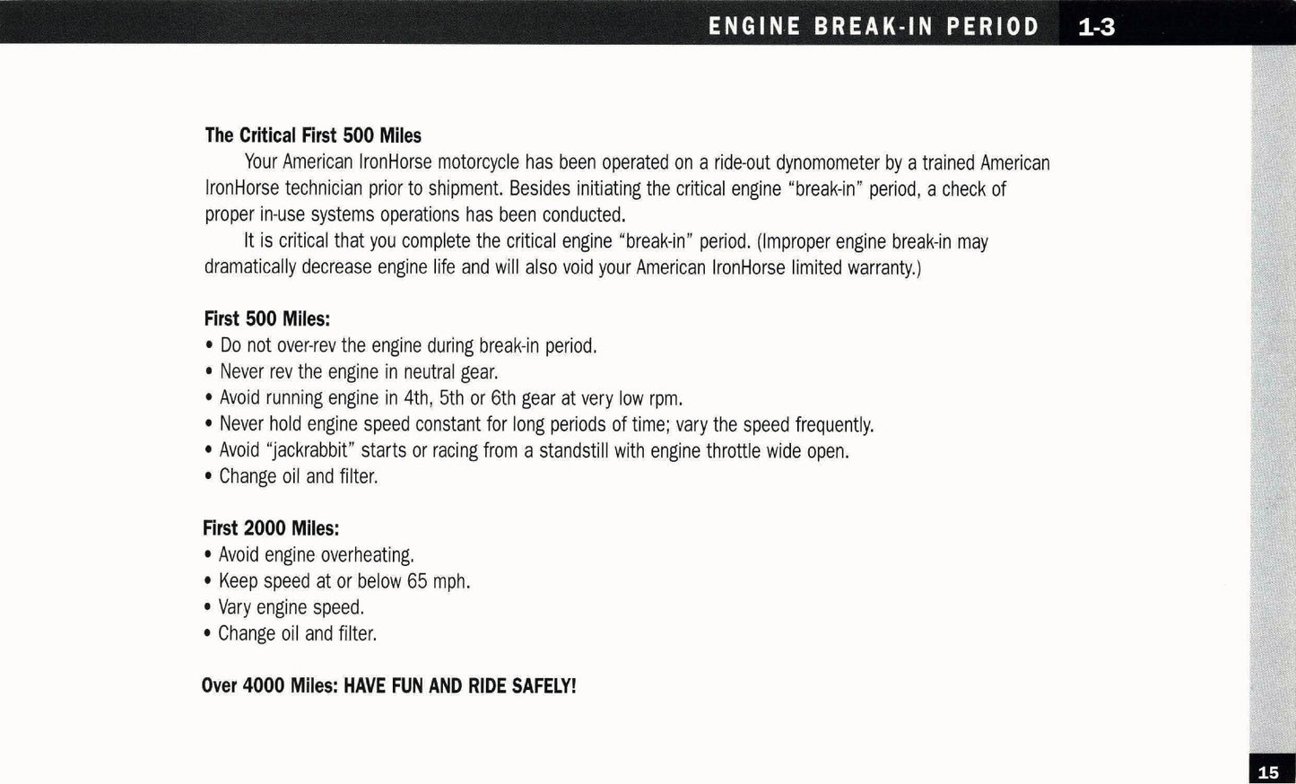 2005 American IronHorse Owner's Manual | English