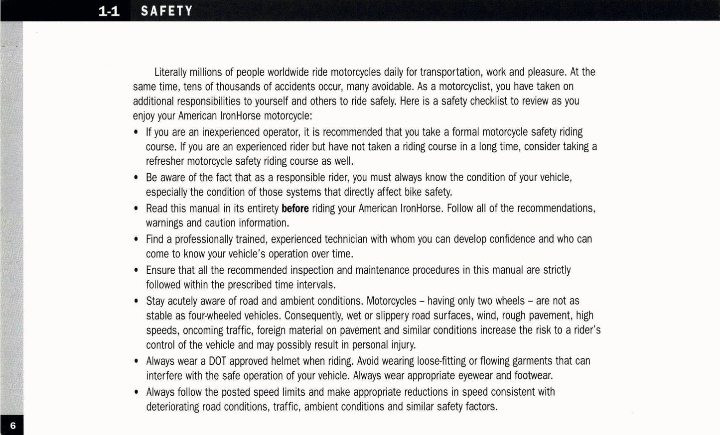 2005 American IronHorse Owner's Manual | English