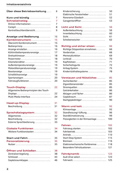 2025-2026 Audi A3 Owner's Manual | German