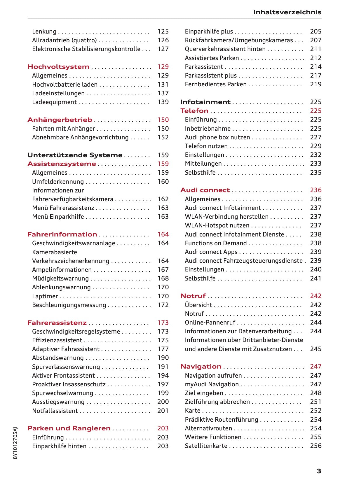 2025-2026 Audi A3 Owner's Manual | German