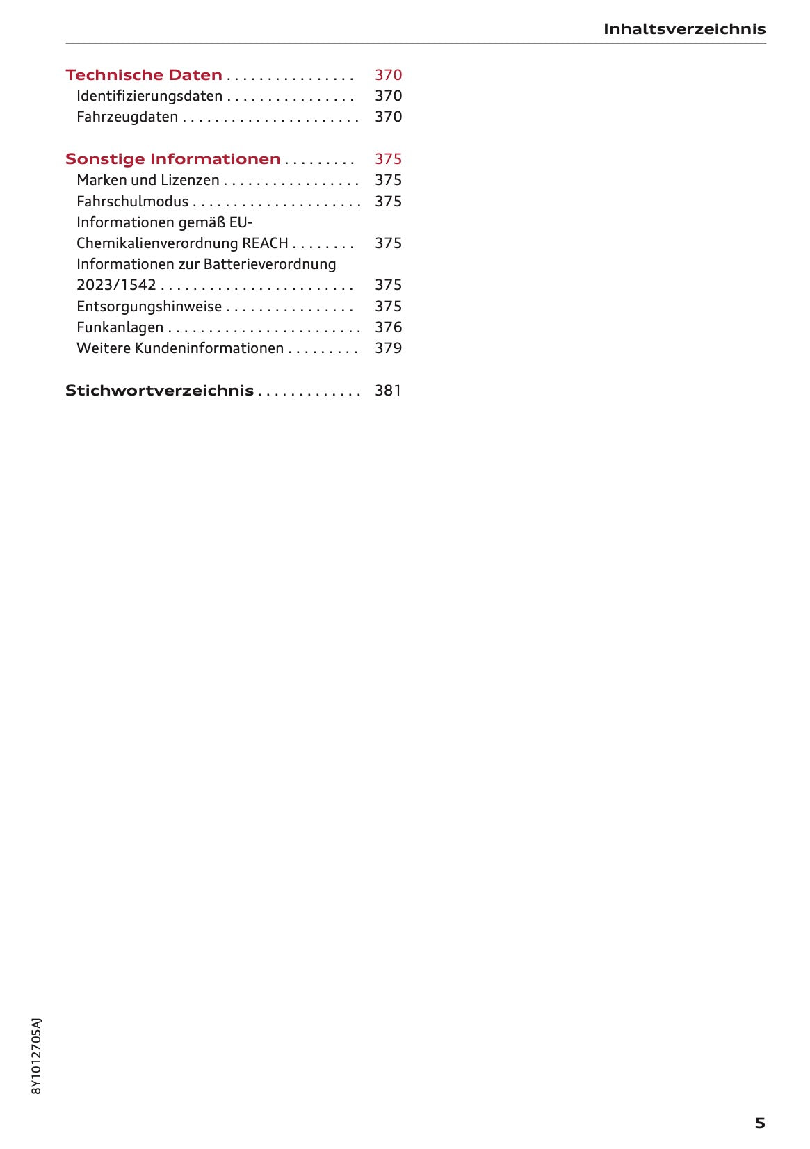 2025-2026 Audi A3 Owner's Manual | German