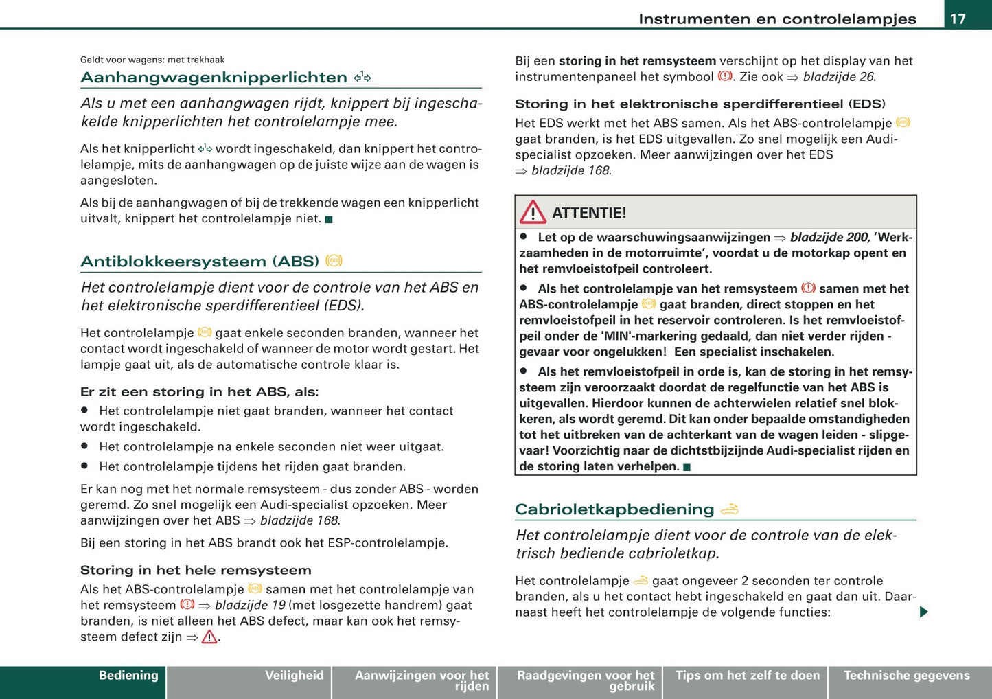 2007-2008 Audi A4 Cabriolet Gebruikershandleiding | Nederlands