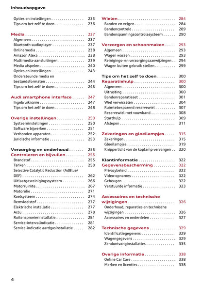 2021-2022 Audi A4 Gebruikershandleiding | Nederlands