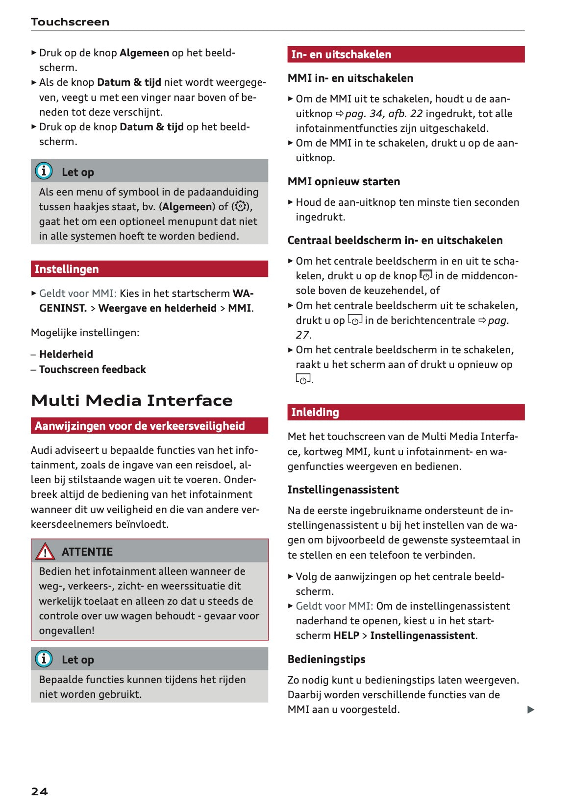 2020-2021 Audi A5 Owner's Manual | Dutch