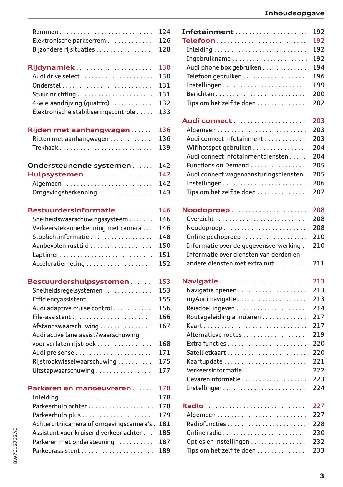 2020-2021 Audi A5 Owner's Manual | Dutch