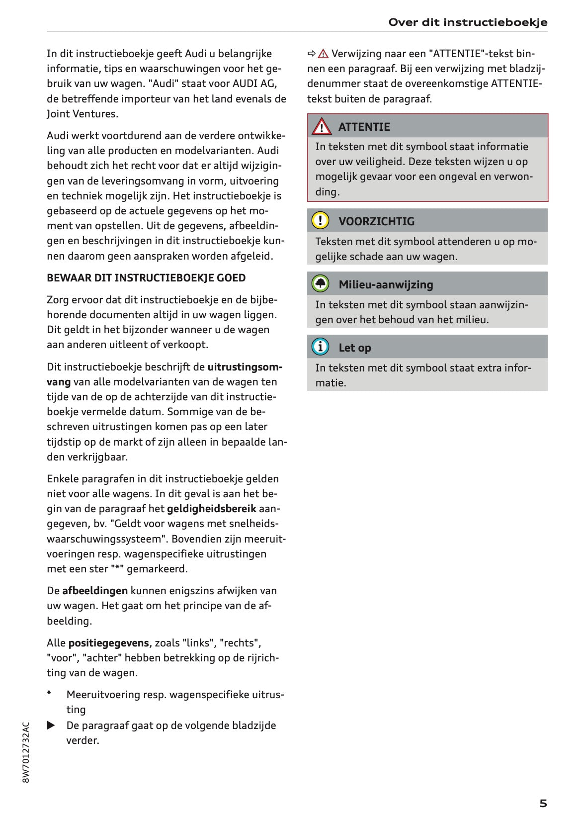 2020-2021 Audi A5 Owner's Manual | Dutch