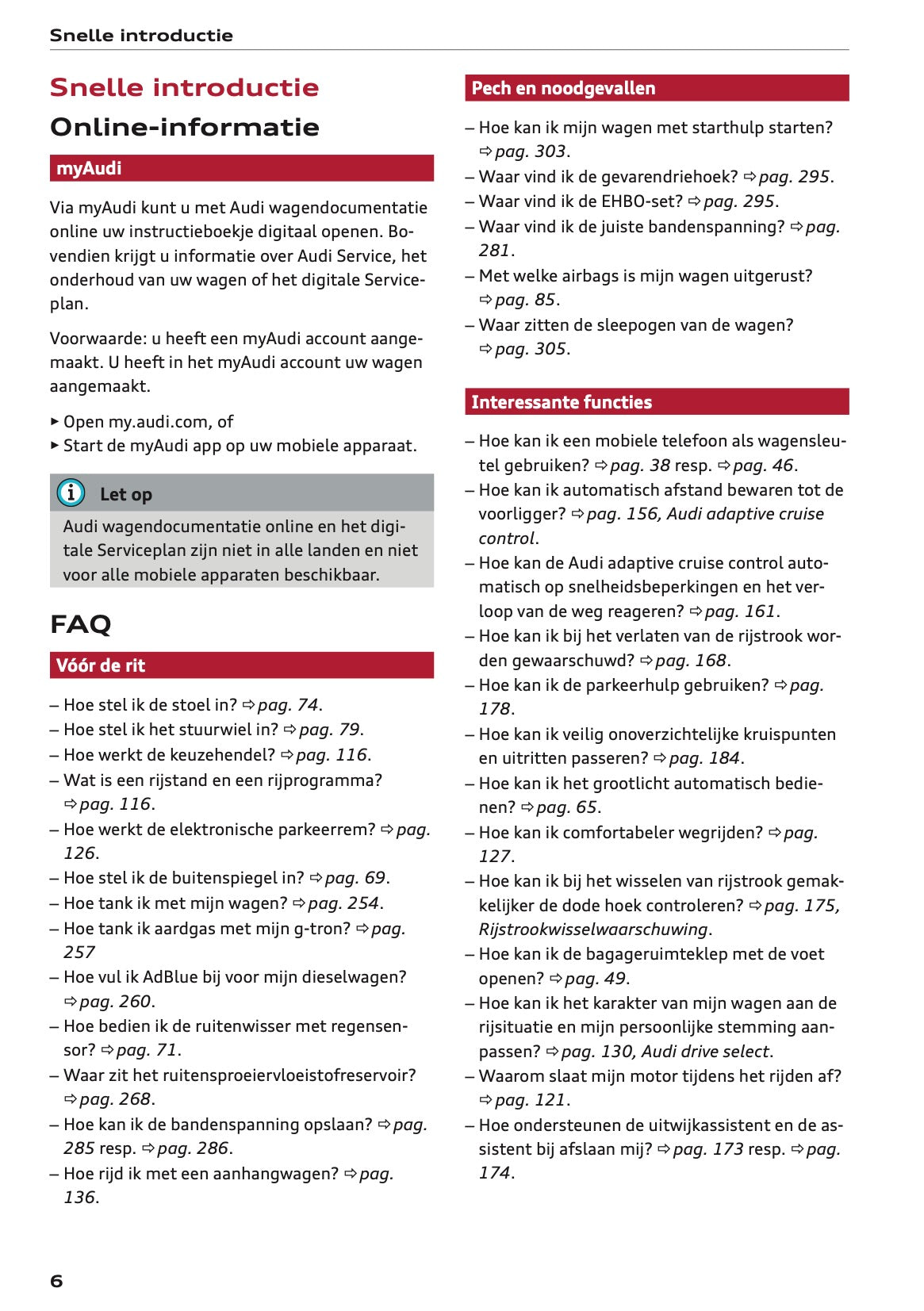 2020-2021 Audi A5 Owner's Manual | Dutch