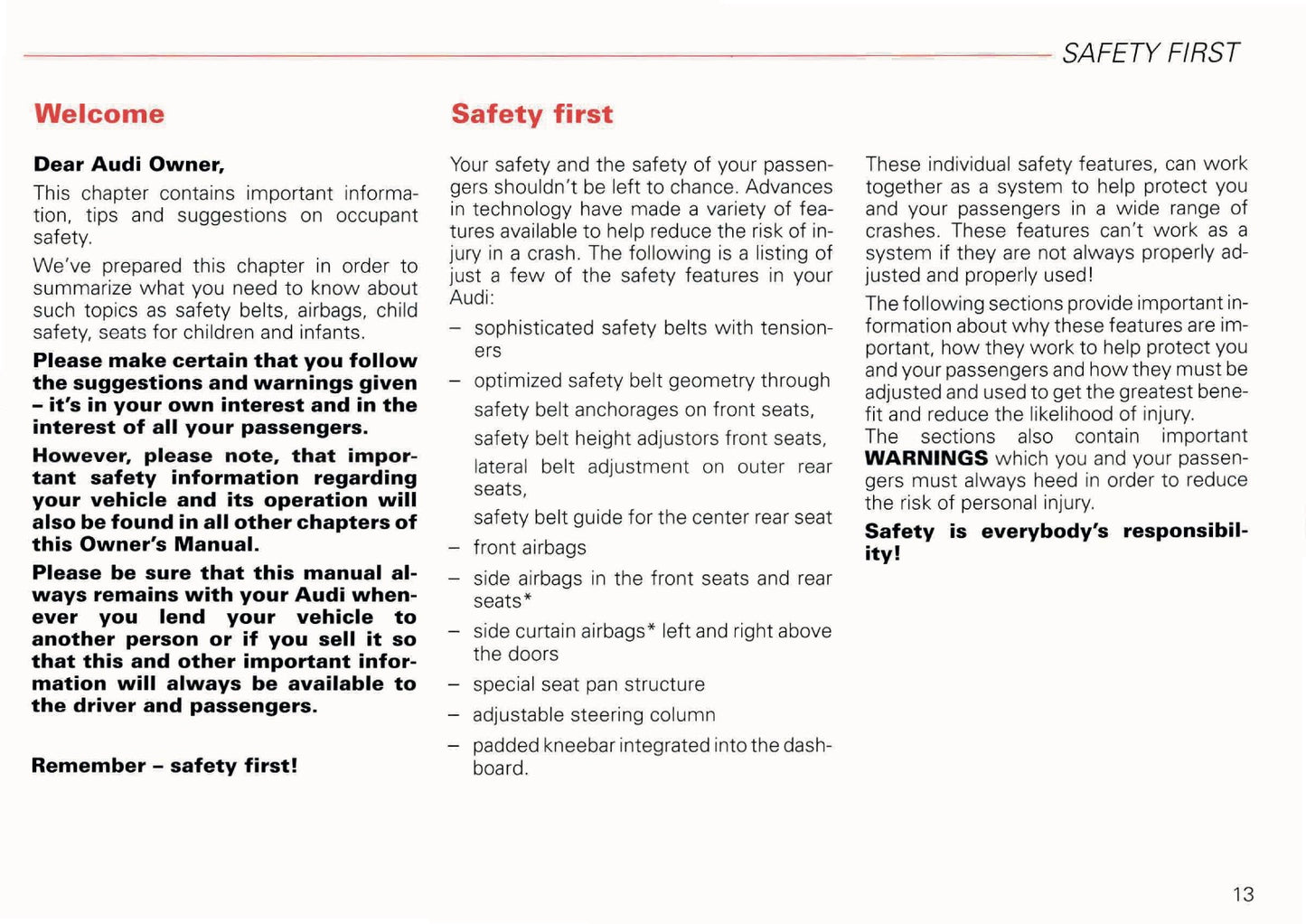 2002 Audi A6 Avant Owner's Manual | English US