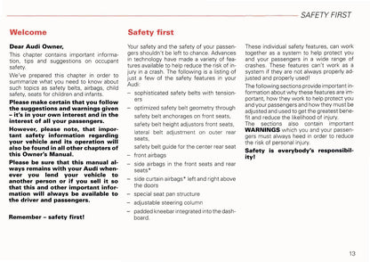2002 Audi A6 Avant Owner's Manual | English US