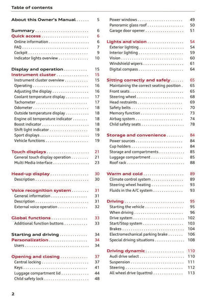 2024 Audi A7 Owner's Manual | English US