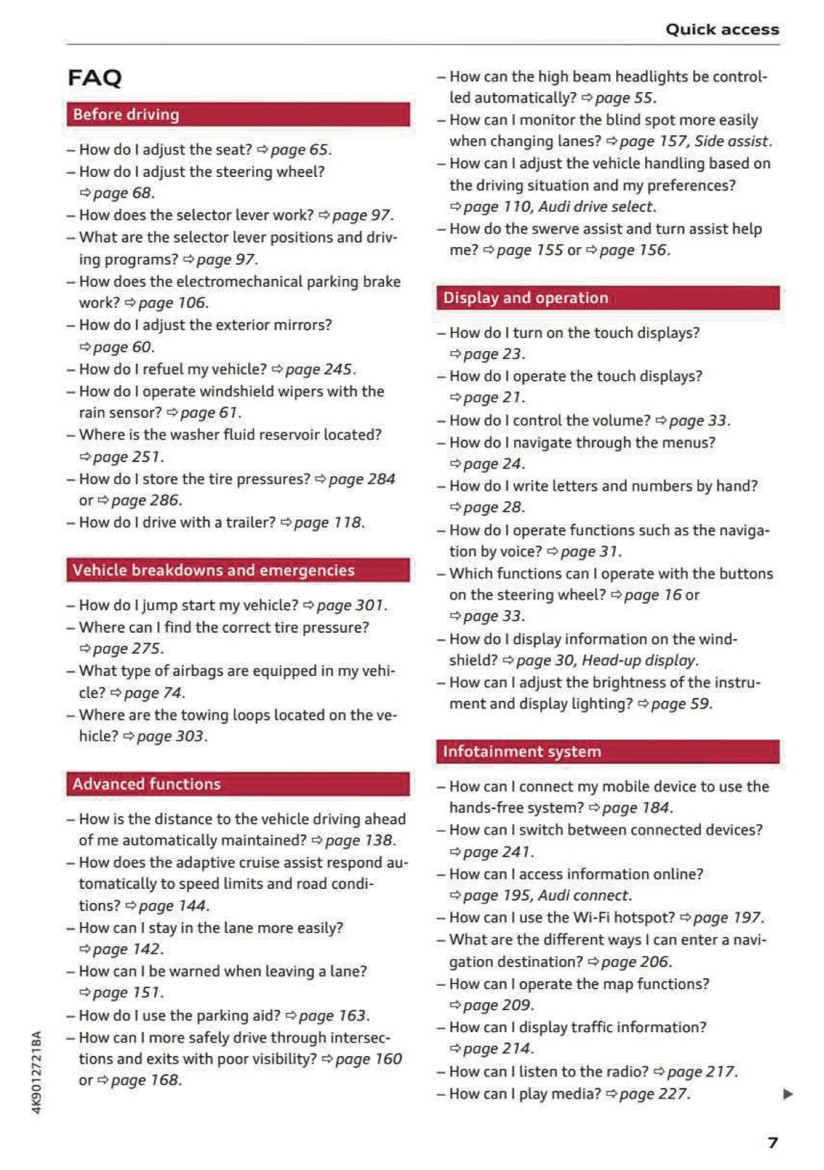 2024 Audi A7 Owner's Manual | English US