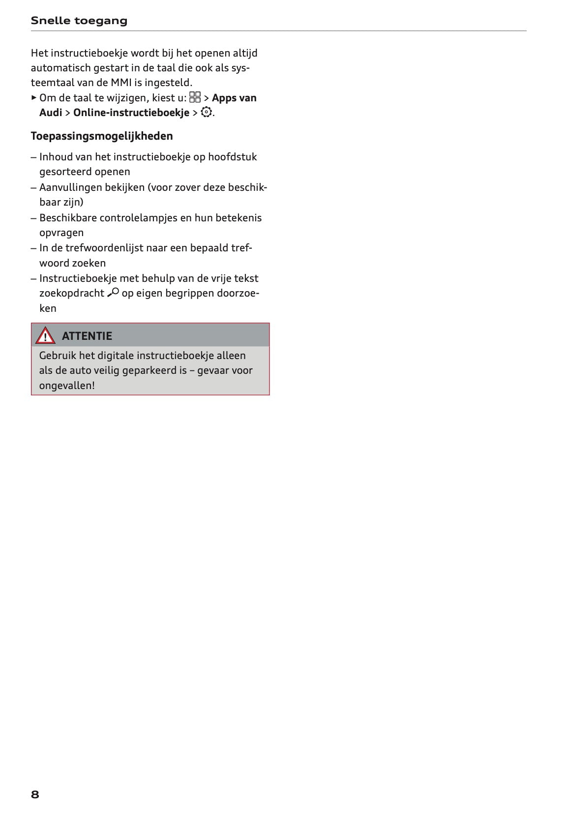 2026 Audi Q3 Gebruikershandleiding | Nederlands