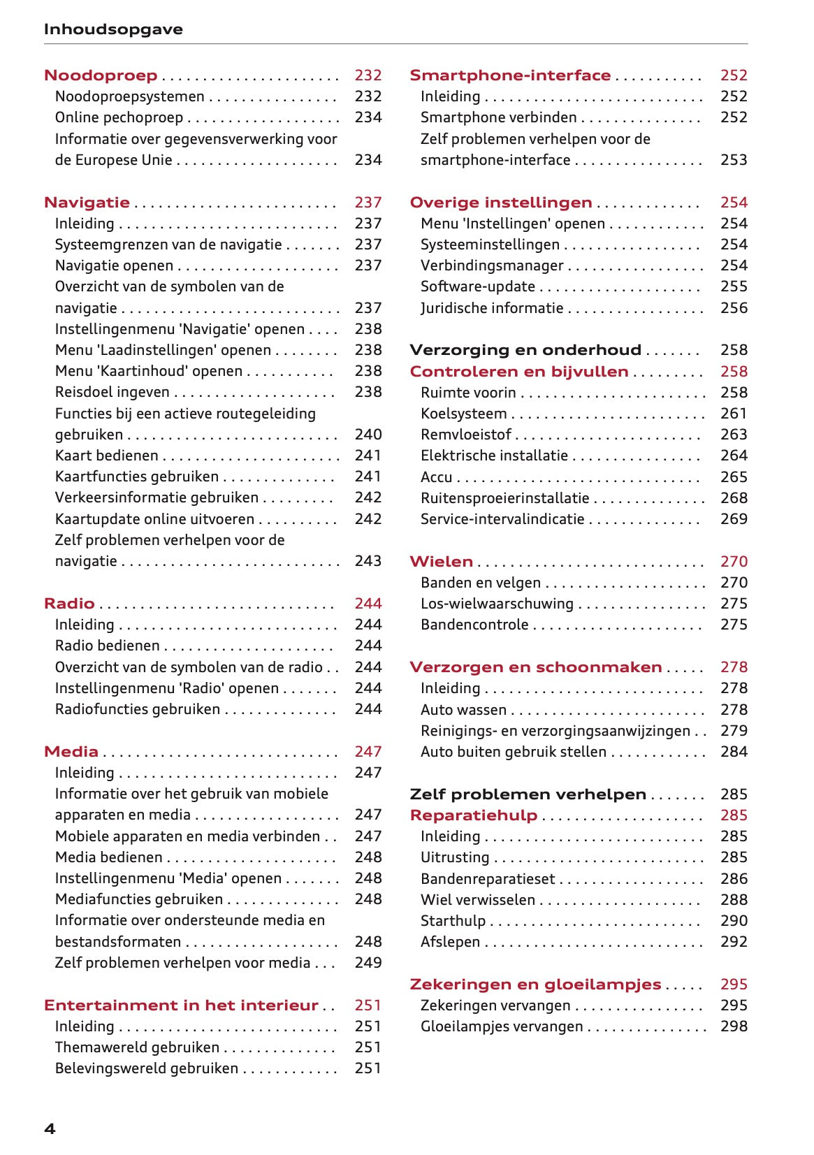 2025 Audi Q6 e-tron Owner's Manual | Dutch