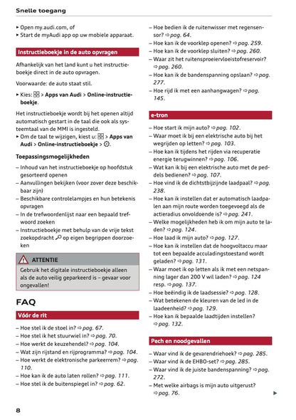 2025 Audi Q6 e-tron Owner's Manual | Dutch