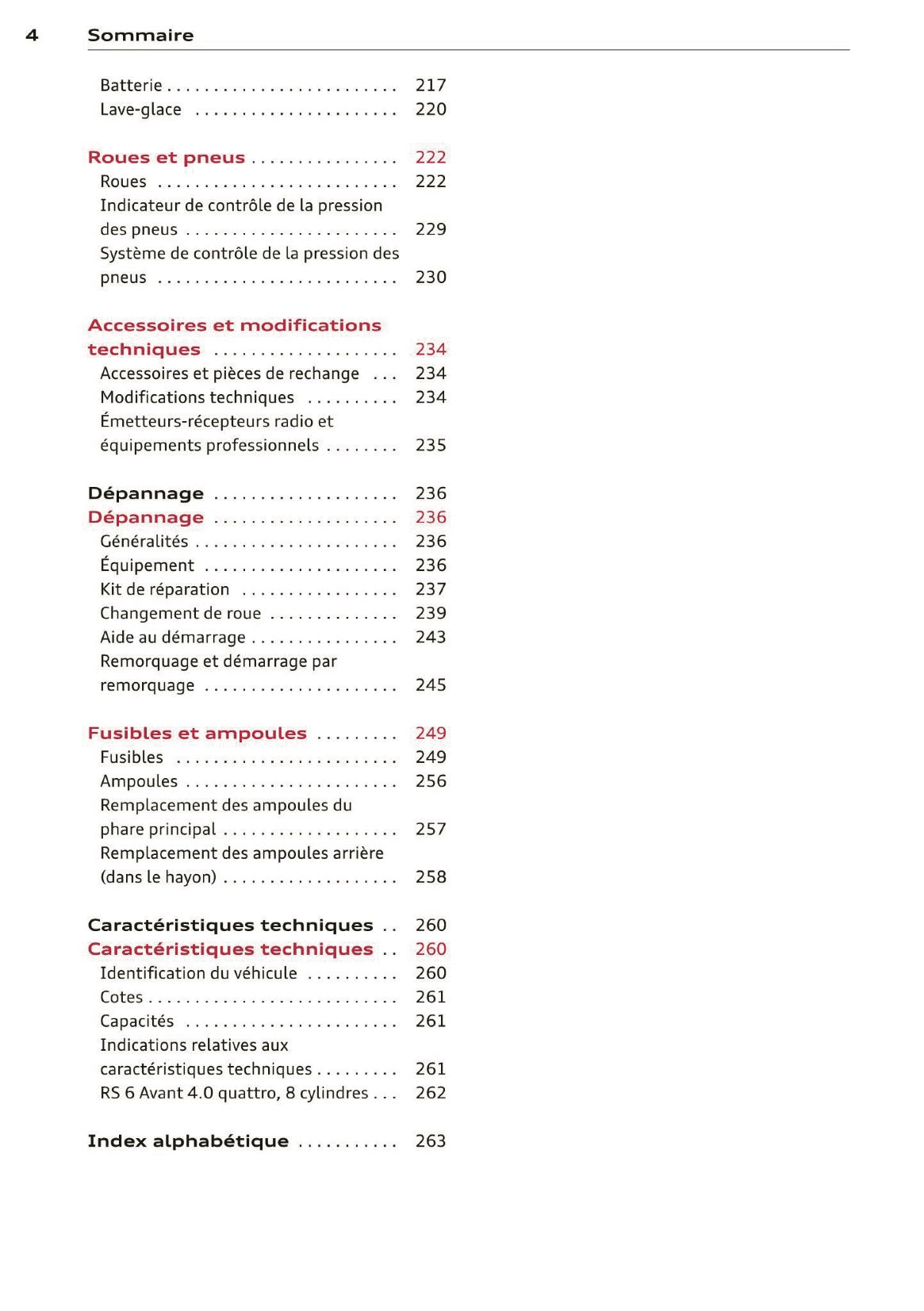 2014 Audi RS 6 Avant Owner's Manual | French