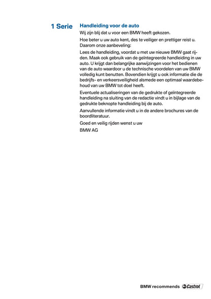 2013 BMW 1 Serie Gebruikershandleiding | Nederlands