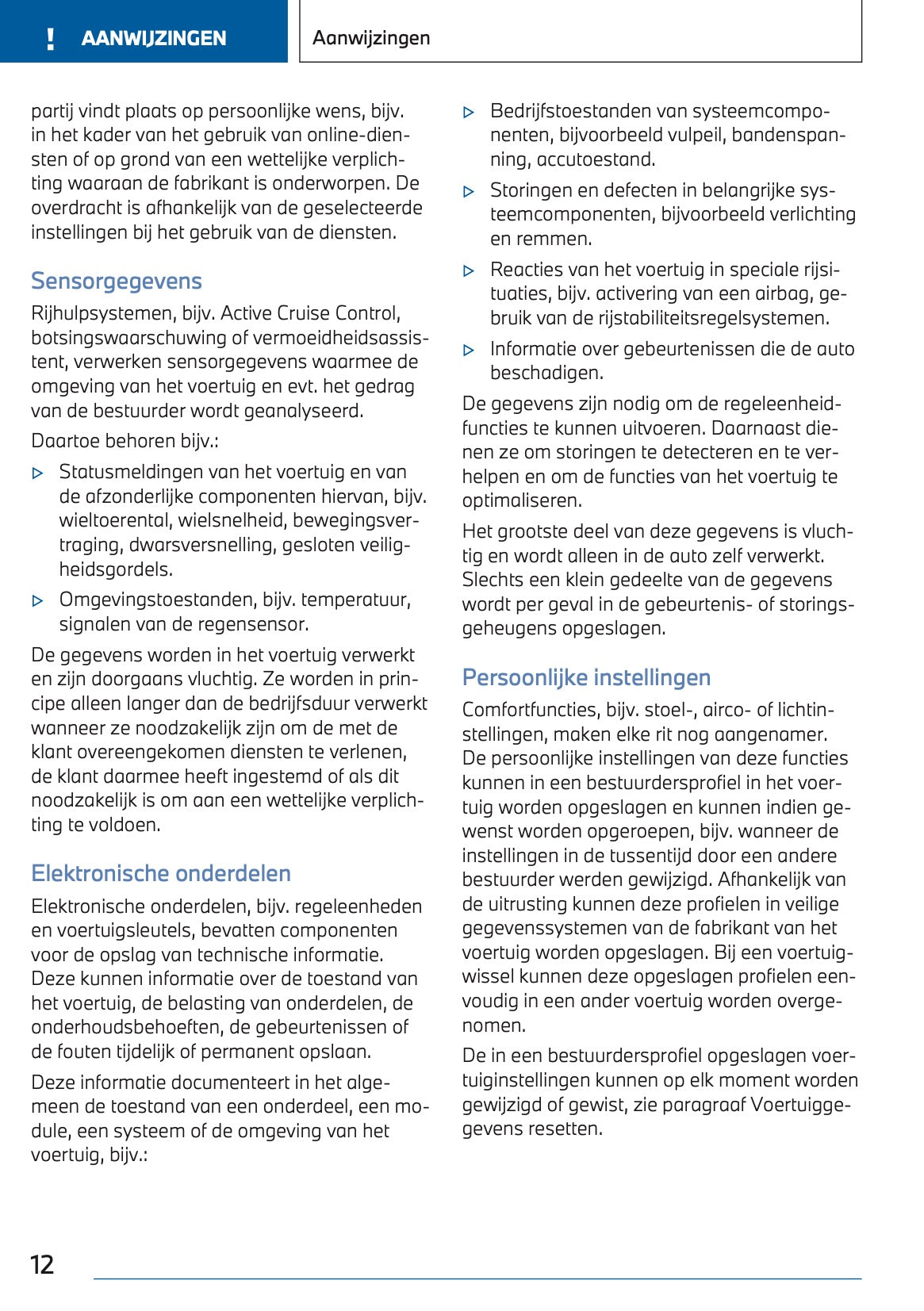 2024 BMW 1 Series Owner's Manual | Dutch