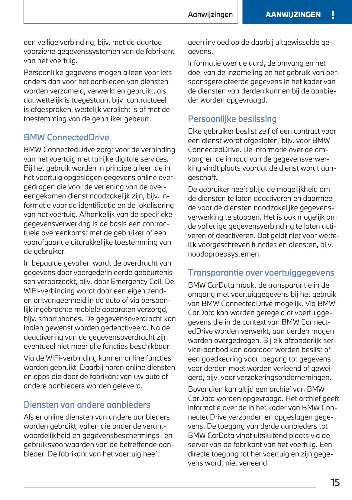 2024 BMW 1 Series Owner's Manual | Dutch