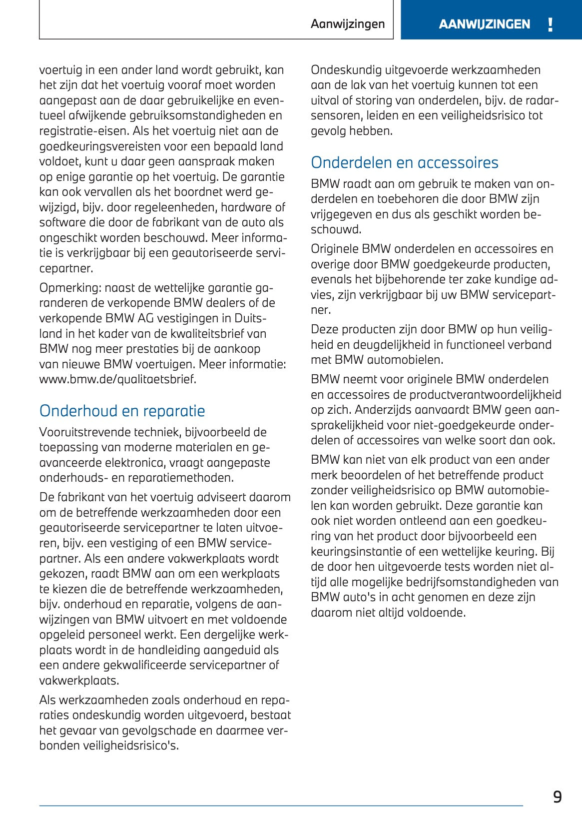 2024 BMW 1 Series Owner's Manual | Dutch