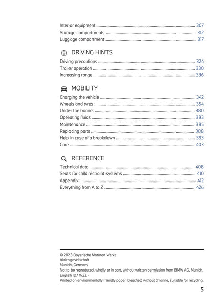 2023 BMW iX3 Owner's Manual | English