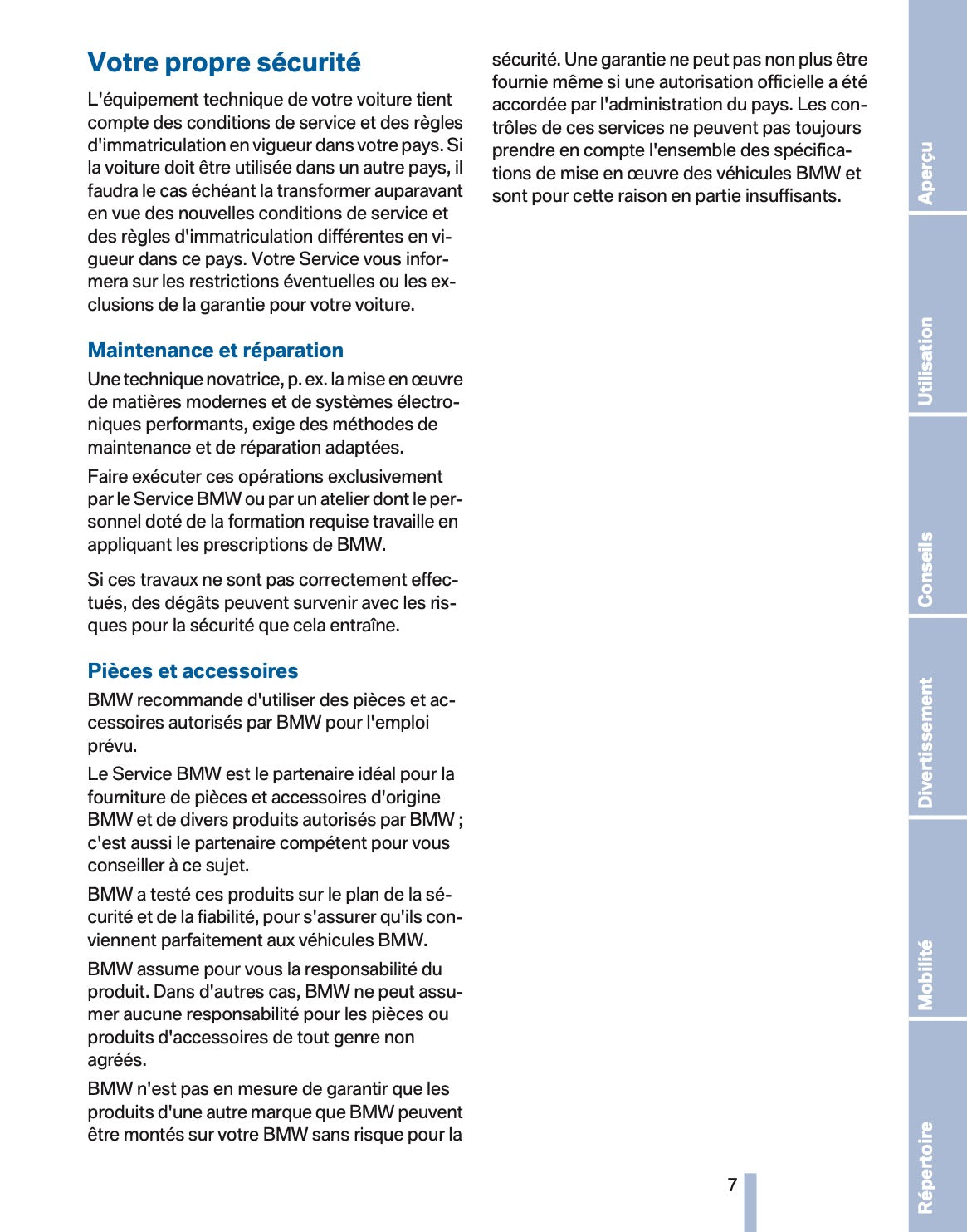 2011 BMW X3 Owner's Manual | French