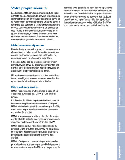 2011 BMW X3 Owner's Manual | French